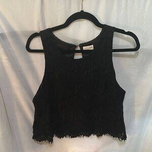 Maison Jules Black Sleeveless Cut Out Crop Top
